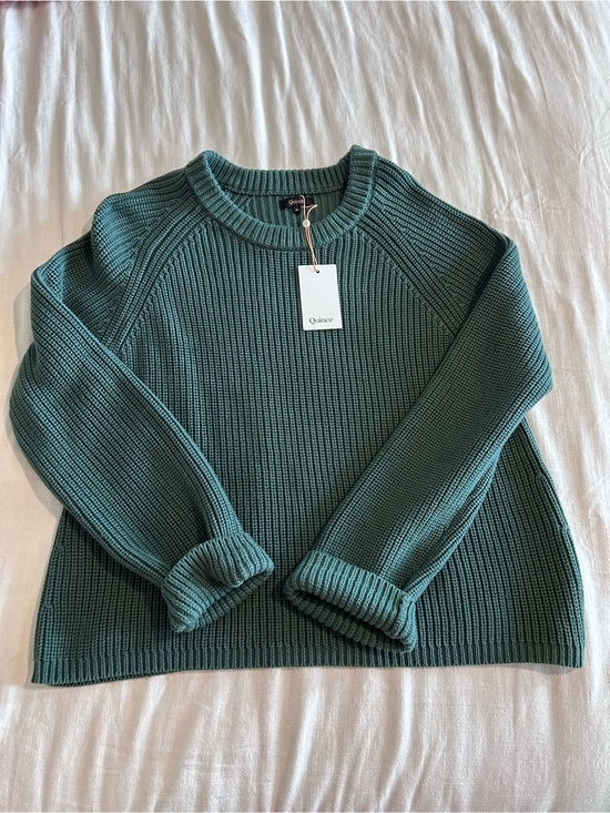 Quince Sweaters - Quince Green Crewneck Ribbed Knit Sweater NWT